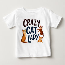 Adorable Baby T-shirt – Crazy Cat Lady met brutale