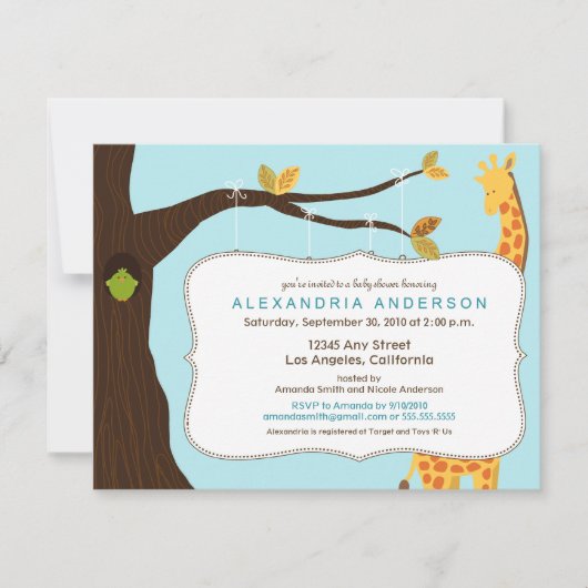 Adorable Baby Tree Baby shower Invitation (aqua) (Devant)