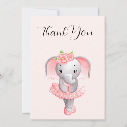 Adorable Ballerina Elephant En Pointe Merci (Devant)