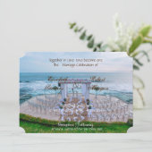 Adorable Beach Wedding Floral Invitation (Debout devant)