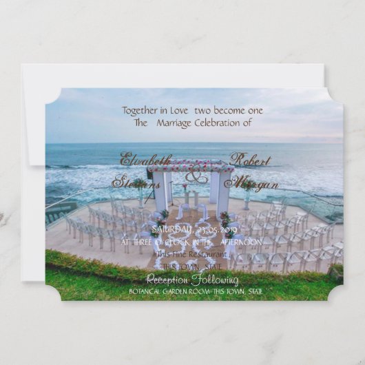 Adorable Beach Wedding Floral Invitation (Devant)