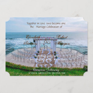Adorable Beach Wedding Floral Invitation