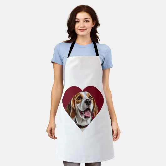 Adorable Beagle in Heart Shape Design Schort (Gedragen)