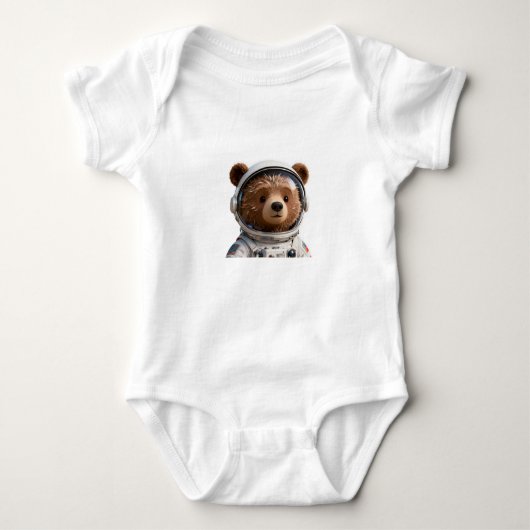 Adorable Bear Astronaut Baby | Space-Themed Romper (Voorkant)