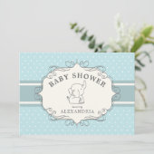 Adorable bébé éléphant | Invitation Baby shower (Debout devant)