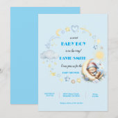 Adorable bébé garçon douche Invitation (Devant / Derrière)