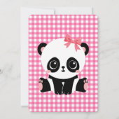 Adorable bébé Panda rose bébé Douche Invitations (Dos)