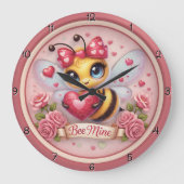 Adorable Bee Mine Valentine Grote Klok (Voorkant)