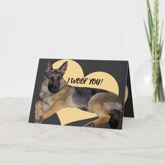 Adorable berger allemand Carte Saint-Valentin (Devant)