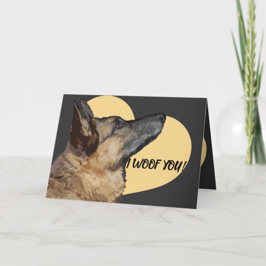 Adorable berger allemand Carte Saint-Valentin (Devant)