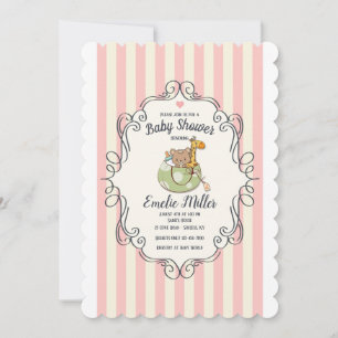 Adorable Bienvenue Invitation rose