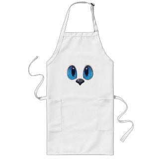 Adorable Blue Eyes Cat Face Cute Kawaii Cat Design Lang Schort