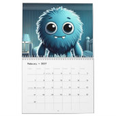 Adorable Blue Fluffy Creature Kalender (Feb 2027)