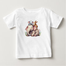 Adorable Boho Shirt for Babies | Elephant & Bunny 