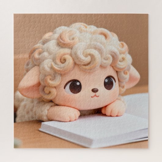 Adorable Bookworm Lamb Puzzle Legpuzzel (Verticaal)