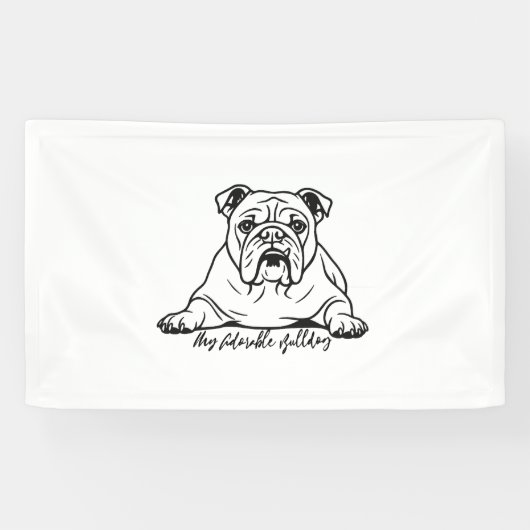 Adorable Bulldog Spandoek (Horizontaal)