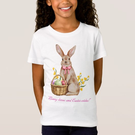 "Adorable Bunny Baisers T-shirt de Pâques" (Devant)