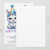 Adorable Bunny Invitation d'anniversaire - Parties (Devant / Derrière)