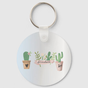 Adorable Cactus, Zilver Sleutelhanger