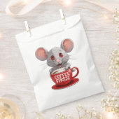 Adorable Caffeine Mouse in Red Mug Bedankzakje (Geknipt)