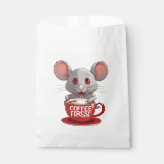 Adorable Caffeine Mouse in Red Mug Bedankzakje