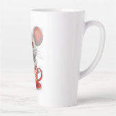 Adorable Caffeine Mouse in Red Mug Latte Mok (Rechts)