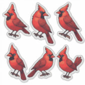 Adorable Cardinal Bird Sticker Collection (Devant)