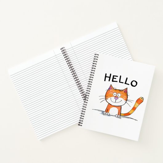 Adorable Carnet chat "Hello" (Intérieur)