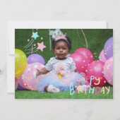 Adorable Carte d'Anniversaire de la petite fille (Devant)