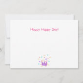 Adorable Carte d'Anniversaire de la petite fille (Dos)