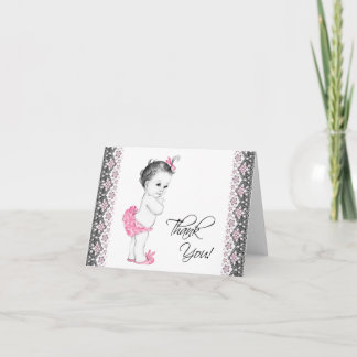 Adorable Carte de remerciements Baby shower rose e