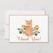 Adorable Carte de remerciements de chat orange (Devant)