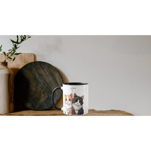 adorable Cartoon Cats Café Mug