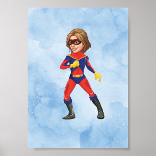 Adorable Cartoon Girl Imprimable Poster Wall Art