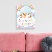Adorable Cat Best Friends Forever Canvas Afdruk (Insitu (Woonkamer))