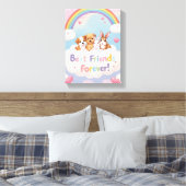 Adorable Cat Best Friends Forever Canvas Afdruk (Insitu (Slaapkamer))