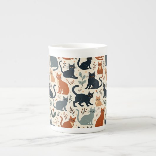 Adorable Cat Character Mug Porselein Kop (Voorkant)