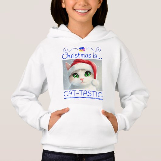 Adorable Cat Christmas Tee – Cat-tastic Holidays (Voorkant)