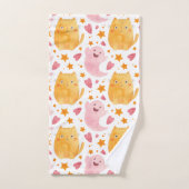 Adorable Cats and Ghosts Pattern  (Serviette à main)