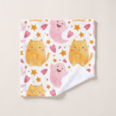 Adorable Cats and Ghosts Pattern  (Gant de toilette)