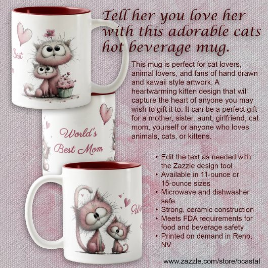 Adorable Cats Illustrations Mug