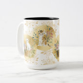 Adorable Cats Mug Gold White Watercolor 15 oz (Devant gauche)