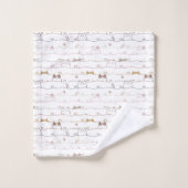 Adorable Cats Peeking Over Hearts  (Gant de toilette)