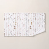 Adorable Cats Peeking Over Hearts  (Serviette à main)