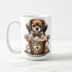 ADORABLE CAVALIER KING CHARLES CHIEN EN TASSE DE T
