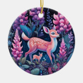 Adorable Cerf Aux Fleurs Ornement (Devant)