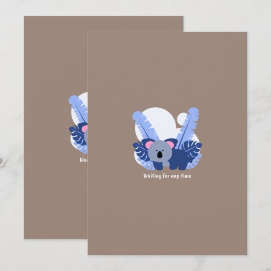 Adorable Character Animal Character Koala Art Kaart (Voorkant / Achterkant)