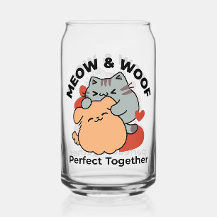 Adorable chat et chien Hug - Meow & Woof Design
