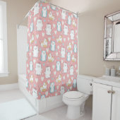 Adorable Chat Motif rideau de douche (En situation)