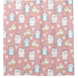 Adorable Chat Motif rideau de douche